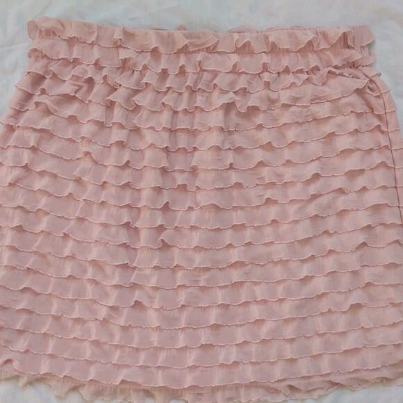 XHILARATION Ruffled Pink Skirt Barbie Core Coquette Womens Size XL - Picture 2 of 8